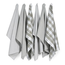 Casa Platino 6 Pack Dish Towels for Kitchen Drying- 18"x28", Highly Durable Kitchen Dish Towels, Soft & Absorbent Hand Towels for Kitchen, Premium Kitchen Towels Set, Perfect for Cooking - Slate Grey