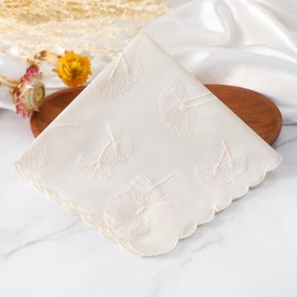 HOULIFE Embroidered Handkerchiefs for Women Cotton Vintage Flower Handkerchief Floral Embroidery Ladies Handkerchiefs for Wedding Party, Colour: 2-3 pieces, M