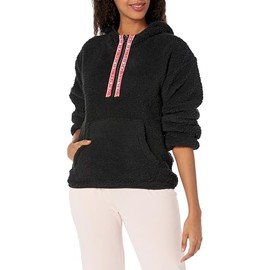PJ Salvage Women's Loungewear Cozy Hoody, Black, L