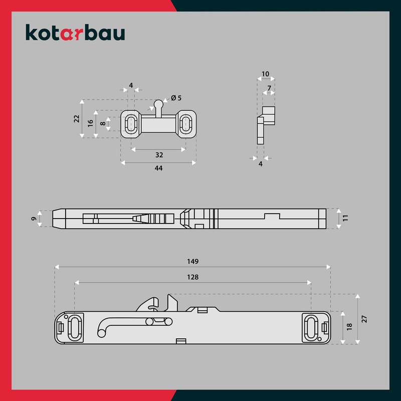 KOTARBAU® Box Slim Drawers Loss for Drawer Runners & Roller