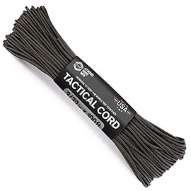 275 Cuerda táctica de paracaídas de 3/32 pulgadas x 100 pies, hecha en Estados Unidos, prueba de 275 libras, color negro