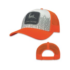 John Deere Baseball Cap Trucker Hat Printed Corn Trucker Hat Bz, Neon Orange, One Size