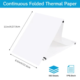 100 Sheets Thermal Printer Paper 8.5 x 11 Inch US Letter Size Safe BPA-Free