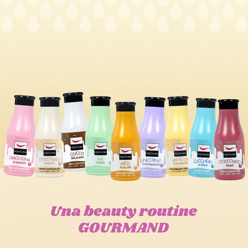 Aquolina Körpermilch Vanille Gourmand. Süß, zart und umhüllend, für eine