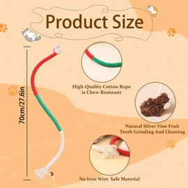 9 Stück Kauspielzeug Katze Set Katzenminze Spielzeug mit 3 Beißseilen und 6 Katzenminze Sticks für Katzen Interaktives Katzenspielzeug Selbstbeschäftigung für Katzen Zahnpflege und Gegen Mundgeruch