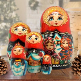The Best Friends 5-Nest Matreshka Wooden Nesting Dolls Set - 140071 by G.DeBrekht