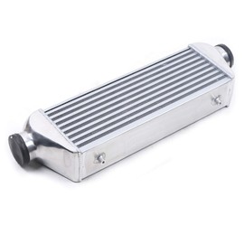 LINISHOP Universal FMIC Intercooler Front Mount Intercooler 3" Inlet & Outlet Turbo Front Mount Aluminum Intercooler 5~50PSI Silver (27x7x4" 3")