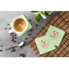 Caroline's Treasures CK4357FC Yorkie Green Flowers Foam Coaster Set of