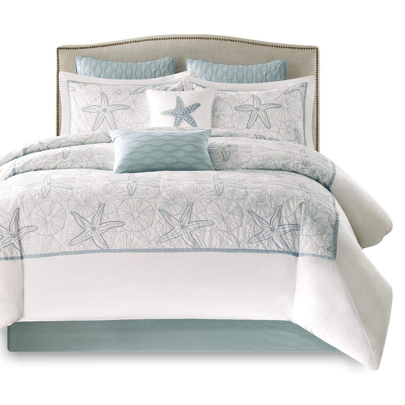 Harbor House 4-Piece Maya Bay Cotton Embroidered Oversized Comforter Set,