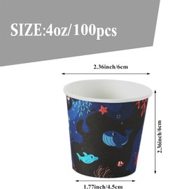 4 Oz 100 Packs Small Disposable Bathroom Mouthwash Cups Bathroom Paper Cups Espresso Paper Cups Small Paper Cups for Snack Bathroom Espresso Perfect for Home Condos Rvs Campers(Ocean)
