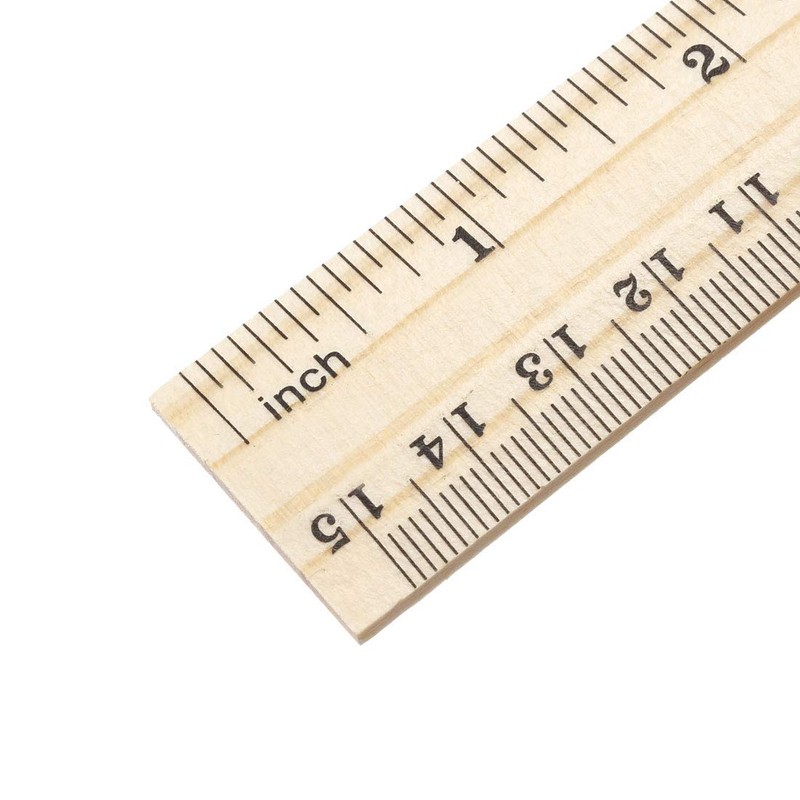 sourcing map Wood Ruler 15cm 6 Inch 2 Scale Office