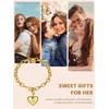 Initial R Charm Bracelets for Women, 14k Gold Plated Heart
