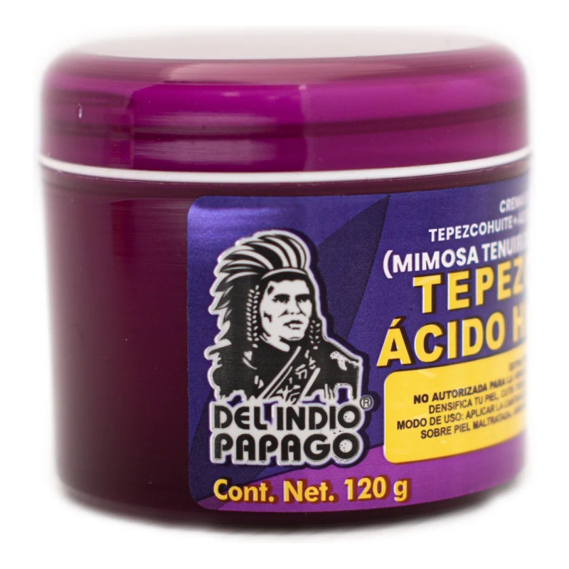 Indio Papago Crema Tepezcohuite + Acido Hialuronico 120gr