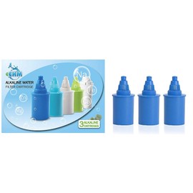 EHM 3 Pack Alkaline Mineral Water Filters Replacement Cartridges (Blue)