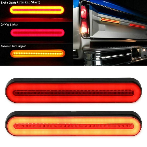 2PCS 9” Inch Trailer 100 LED Tail Light Bar Red