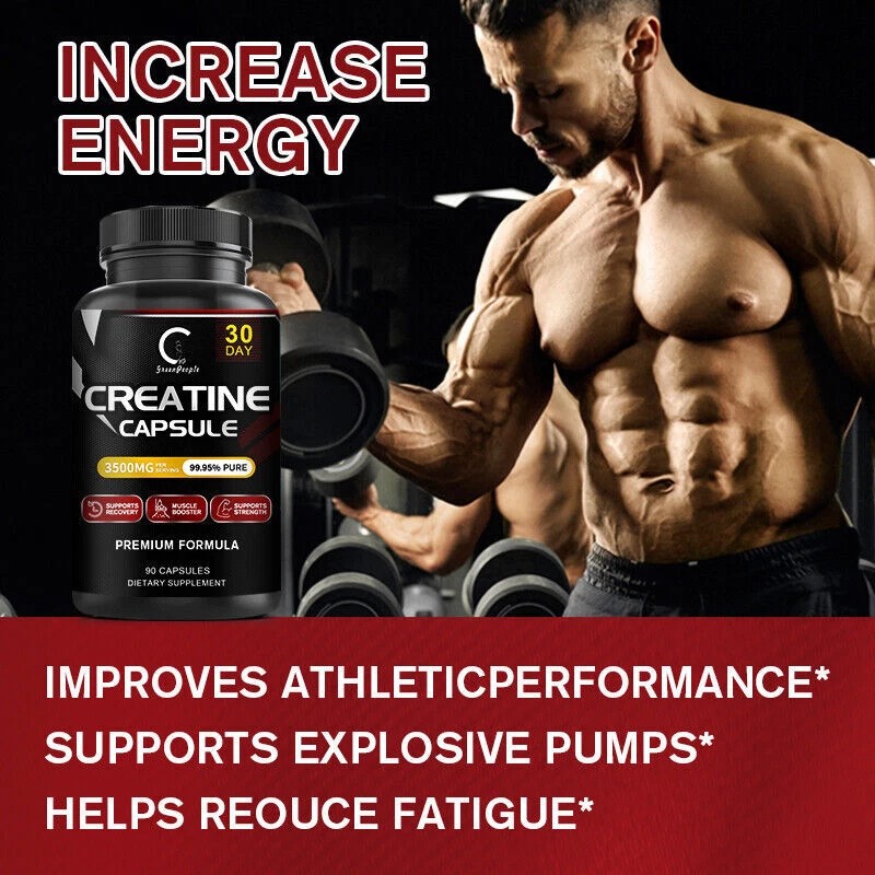 CREATINE Monohydrate Pills 3500mg Per Serving Muscle Growth Building Supplement