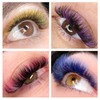 Colored Lash Extensions, 16 Rows Cashmere lash extensions, 0.07 D