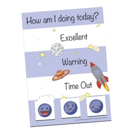 In To Space Positive Behaviour Warning Chart for Toddler, Kids, ADHD, Autism by Cerise Publishing