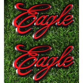 Pair Set Eagle Emblems 3D Badge Truck Decal Replacement for International 9400 Eagle Logo 3525293C1 (Red)