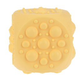 Nuby Silicone Block Poppers - (2-Pack) Interactive Baby Block Toy for Babies 10+ Months - Yellow and Orange