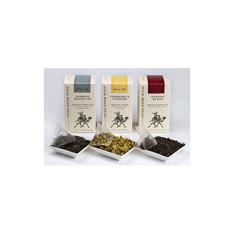 Organic Chamomile, Jasmine, Yunnan Black Tea Variety Pack