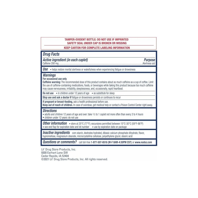 NoDoz 200mg Maximum Strength Alertness Aid, 60 Caplet Twin Pack