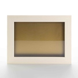 White Wash 24x30 Large Shadow Box Display Wooden Frame with Gold Acid-Free Backing UV Acrylic & Hanging Hardware - with 3/4" Usable Depth - Great Jersey Frame Display Case Shadowbox