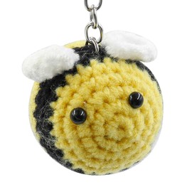 Tiardey Bee Keyring Cute Bee Pendant Crochet Bee Bumble Bee Pendant - Yellow