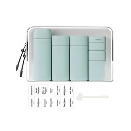 Sprigold 5 Pack Brief and Fashion Travel Bottles TSA Approved, BPA Free Travel Size Travel Containers Refillable Squeeze Bottles for Cosmetic Shampoo Cream Conditioner Lotion Soap… (Nordic mint green)