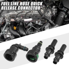 A ABSOPRO Car Fuel Line Hose Quick Release Connector Kit Straight and 90 Degree 11.8mm SAE to 5/16" 8mm Disconnect Hose Plastic Green