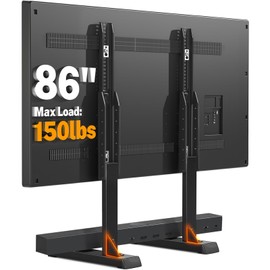 Universal TV Legs, Table Top TV Stand Base with Height Adjustable for Most 37 to 86 Inch TVs, Wobble-Free Replacement with Cable Management, Holds up to 150lbs, Max VESA 800x600mm, Black (Black)
