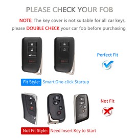 OFFCURVE for Lexus Key Fob Cover Key Case Shell Compatible with Lexus RX ES GS is LS RS NX GX LX RC LC Smart Key Car Accessories TPU Full Protector for Car Key Remote Key Holder, White