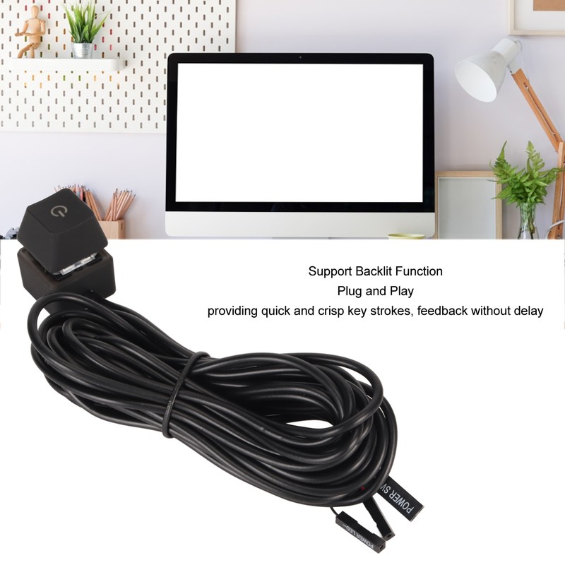 PC Power Switch Blue Switch Mechanical Key Backlit Plug and