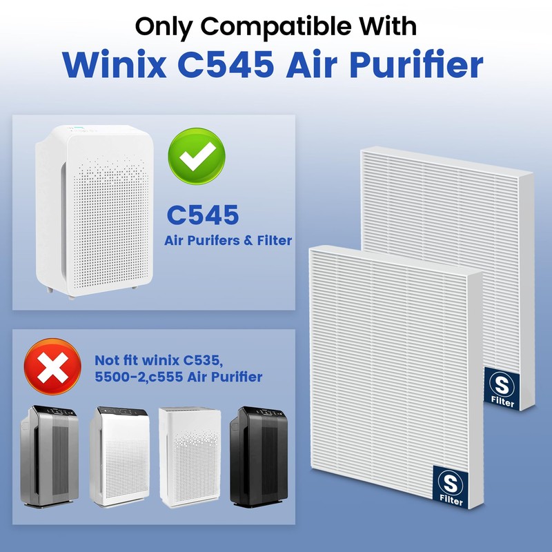 4 Pack C545 Replacement Filter S Compatible with Winix C545