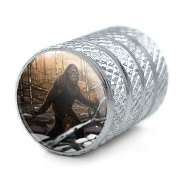Graphics and More Bigfoot Sasquatch Walking in The Woods Tire Rim Wheel Aluminum Valve Stem Caps