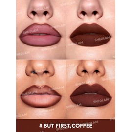 SHEGLAM Lip Liner Creamy Matte Pencil High Pigment Not Easy to Fade Silky Smooth Matte Contour Tint Lip Makeup-But First,Coffee