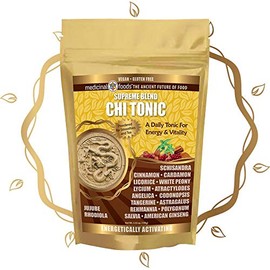 Medicinal Foods Chi Tonic for Energy and Vitality, Pure Chinese Herbs, No Fillers, Mix in Smoothies and Tea, Pre-Workout Superfoods Powder, Vegan, All Natural, Non-GMO, Sugar Free, Gluten Free