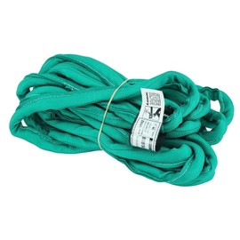 USA Made VR2 X 25' Green Slings 4'-30' Lengths in Listing, Double PLY Cover Endless Round Poly Lifting Slings, 5,300 lbs Vert, 4,240 lbs Choker, 10600 lbs Basket (USA Polyester) (25 FT)