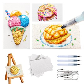 JOOTUEPO Magic Puffy Paint, 24 Pcs3D Drawing Magic Canvas Sponge Kit, Magic Foam Texture Painting Kit, DIY Puffy Popcorn Drawing Texture PaintingToys, Non-Toxic/odourless, Art Crafts Gifts for Kids