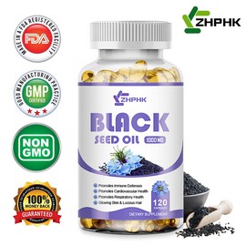 ZHPHK 120Pcs Black Seed Oil Pill - 100% Pure Organic COLD PRESSED Cumin Nigella Sativa