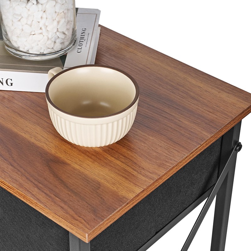 VECELO Nightstand Set of 2, X-Design End Side Table with