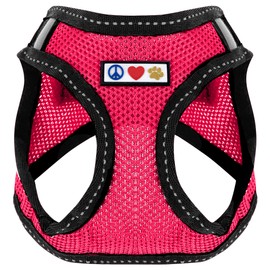 Pawtitas Dog Vest Harness Made with Breathable Air Mesh All Weather Vest Harness for Small Puppies and Large Cats with Quick-Release Buckle - Small Pink Mesh Dog Harness