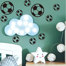 12Pcs Football Wall Decals for Kids, Inspirational Sports Stickers Removable DIY Art Soccer Mural Wallpaper Decor for Children Bedroom Living Room Nursery Home Decoration