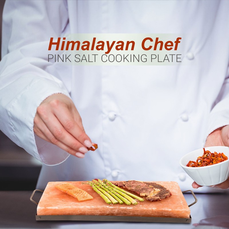 Himalayan Chef Natural Pink Salt Plate For Cooking, Grilling, Cutting