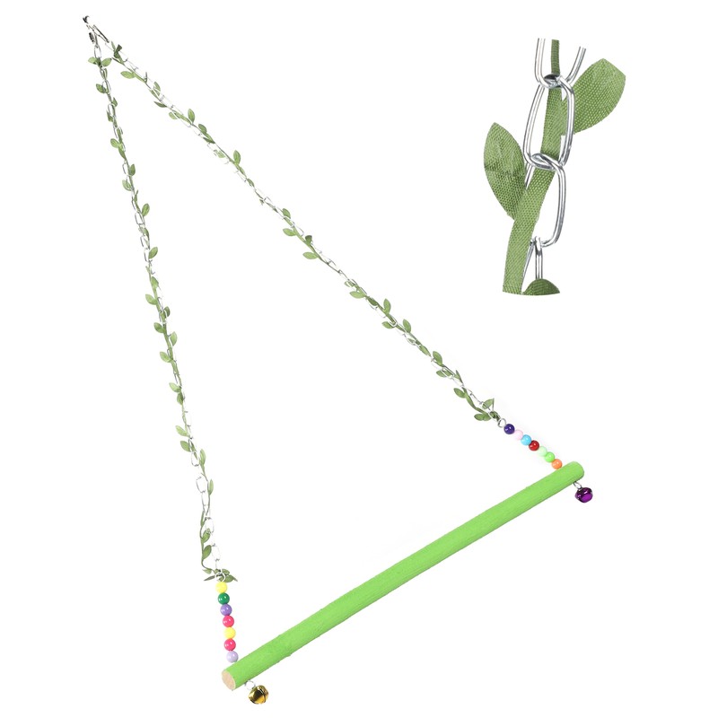 Chicken Parrot Large Bird Pet Swing Green Hanging Wooden Toy