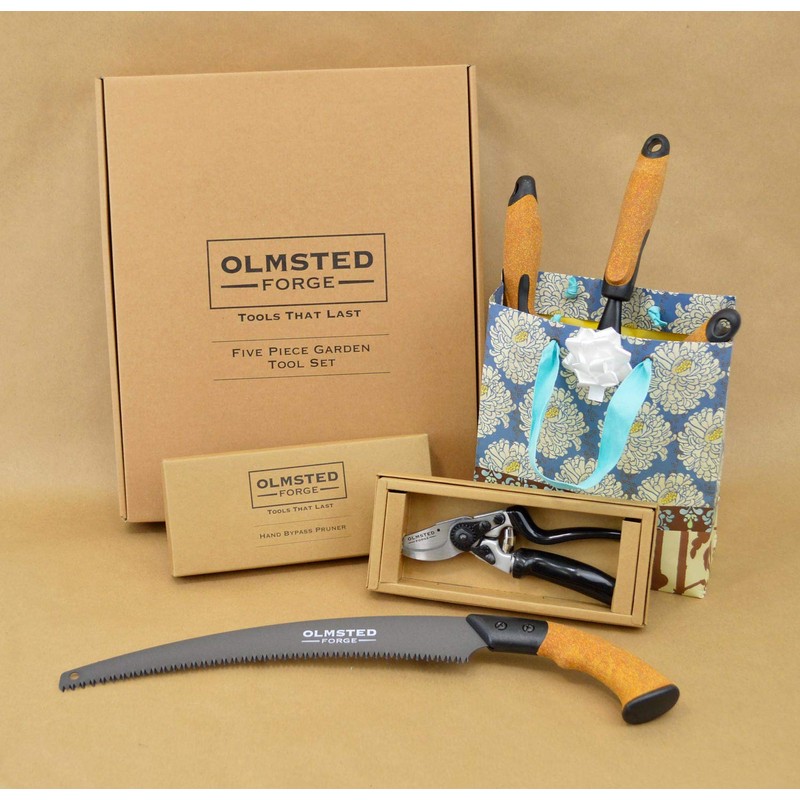 Olmsted Forge Garden Tool Set, 5 Pieces, Heavy Duty Powder