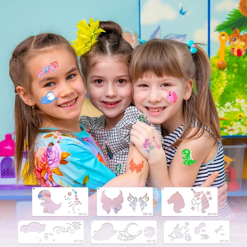 41Pcs Face Paint Stencils Kit for Kids with Face Paint