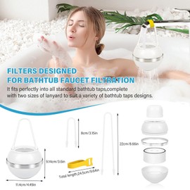 8-Stage Portable Tub & Tap Water Filter, Bath Water Filter (2,500 Gallons) - Removes Contaminants for Babies & Adults