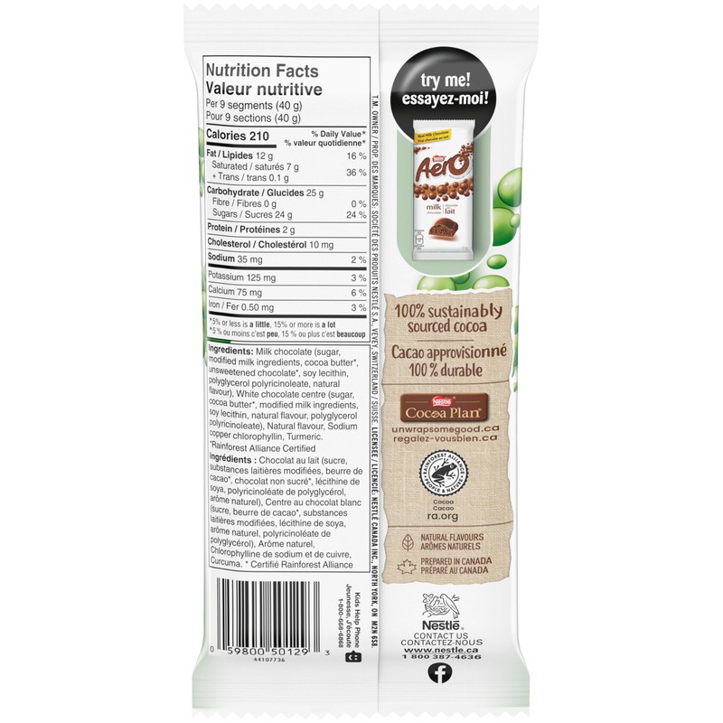 AERO Dark Mint Chocolate Bar, 95g/3.35oz