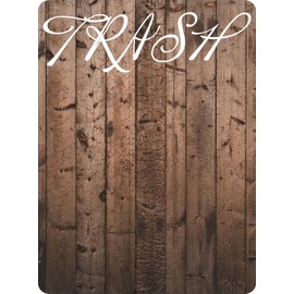Trash Can (Wood Grain) Removable Vinyl Decal Sticker Splash/Anti Scuff Guard Wall Protector for Kitchen - 30" Tall x 22" Wide